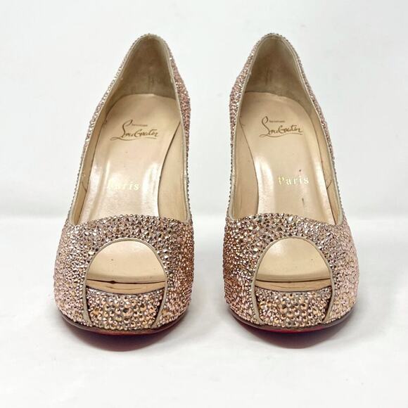 Christian Louboutin Strass Very Riche 120 Gold Heels Size 36.5 - Picture 5 of 8